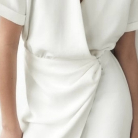 Zara Faux Wrap Front White Mini Dress - Picture 2 of 3
